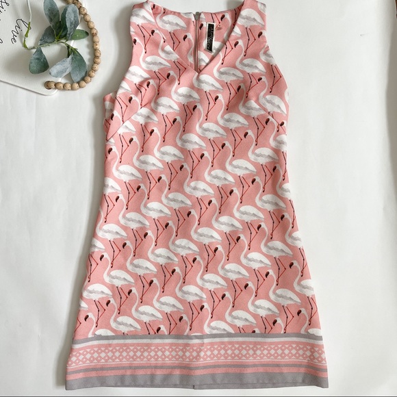 Julian Taylor Pink Flamingo Dress Sz 8 